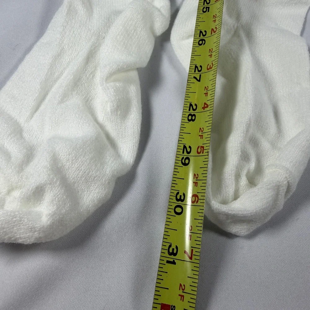 Thigh High Cable Knit Socks Womens White Balletcore Slouchy Ballet Boots Costume